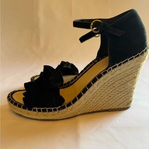 Marc Fisher Black Wedge “Kick Off” Espadrille Sandals